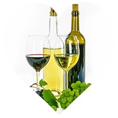 White-wine-red-wine-the-bottle Wooden Puzzle Heart by Ket1n9