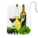 White-wine-red-wine-the-bottle Drawstring Pouch (4XL) Front