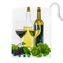 White-wine-red-wine-the-bottle Drawstring Pouch (5xl) by Ket1n9