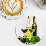 White-wine-red-wine-the-bottle UV Print Round Tile Coaster Front