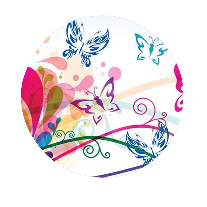 Butterfly Vector Art Mini Round Pill Box