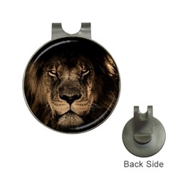 African-lion-mane-close-eyes Hat Clips With Golf Markers by Ket1n9