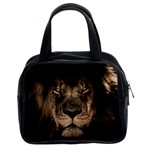 African-lion-mane-close-eyes Classic Handbag (Two Sides) Front