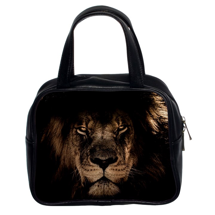 African-lion-mane-close-eyes Classic Handbag (Two Sides)