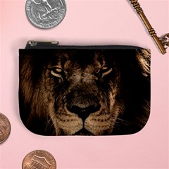 African-lion-mane-close-eyes Mini Coin Purse by Ket1n9