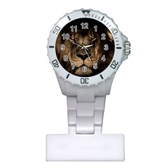 African-lion-mane-close-eyes Plastic Nurses Watch by Ket1n9