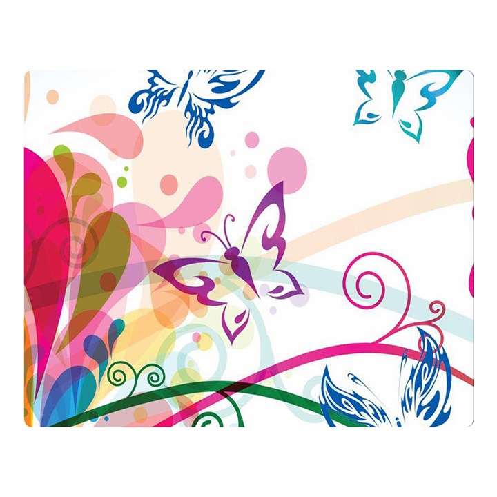 Butterfly Vector Art Premium Plush Fleece Blanket (Large)