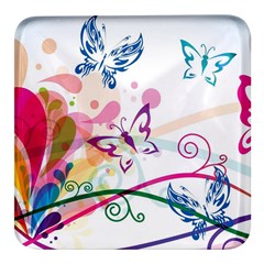 Butterfly Vector Art Square Glass Fridge Magnet (4 Pack) by Ket1n9