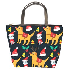 Funny Christmas Pattern Background Bucket Bag by Ket1n9