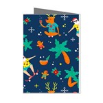 Colorful Funny Christmas Pattern Mini Greeting Cards (Pkg of 8) Left