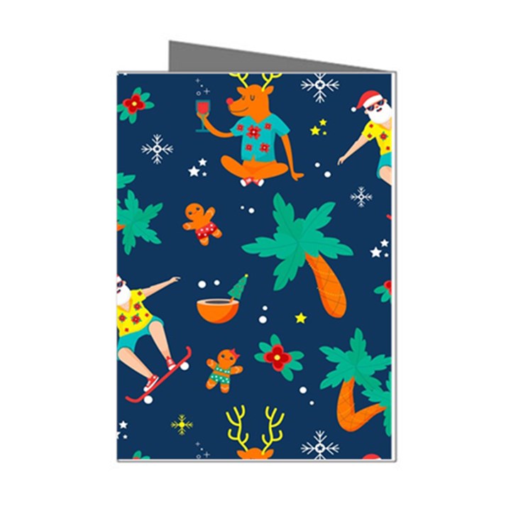 Colorful Funny Christmas Pattern Mini Greeting Cards (Pkg of 8)