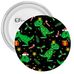 Christmas Funny Pattern Dinosaurs 3  Buttons by Ket1n9