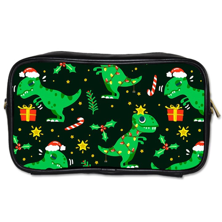 Christmas Funny Pattern Dinosaurs Toiletries Bag (Two Sides)