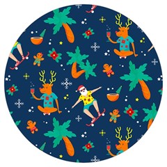 Colorful Funny Christmas Pattern Round Trivet by Ket1n9