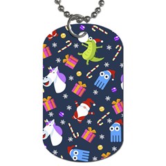 Colorful Funny Christmas Pattern Dog Tag (one Side) by Ket1n9