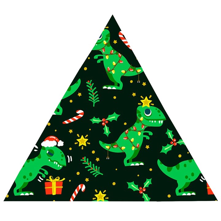 Christmas Funny Pattern Dinosaurs Wooden Puzzle Triangle