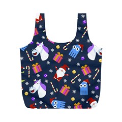 Colorful Funny Christmas Pattern Full Print Recycle Bag (m) by Ket1n9