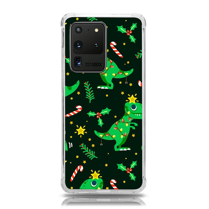 Christmas Funny Pattern Dinosaurs Samsung Galaxy S20 Ultra 6.9 Inch TPU UV Case