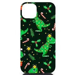 Christmas Funny Pattern Dinosaurs iPhone 14 Plus Black UV Print Case