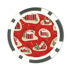 Christmas New Year Seamless Pattern Poker Chip Card Guard by Ket1n9