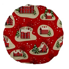 Christmas New Year Seamless Pattern Large 18  Premium Flano Round Cushions by Ket1n9