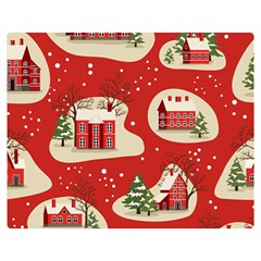 Christmas New Year Seamless Pattern Two Sides Premium Plush Fleece Blanket (medium) by Ket1n9