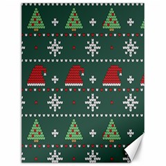 Beautiful Knitted Christmas Pattern Canvas 12  X 16  by Ket1n9