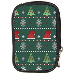 Beautiful Knitted Christmas Pattern Compact Camera Leather Case by Ket1n9