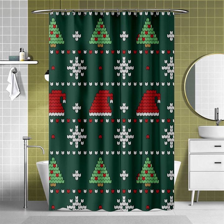 Beautiful Knitted Christmas Pattern Shower Curtain 48  x 72  (Small) 