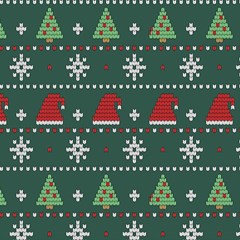 Beautiful Knitted Christmas Pattern Play Mat (square) by Ket1n9