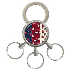 Flat Design Christmas Pattern Collection Art 3-ring Key Chain