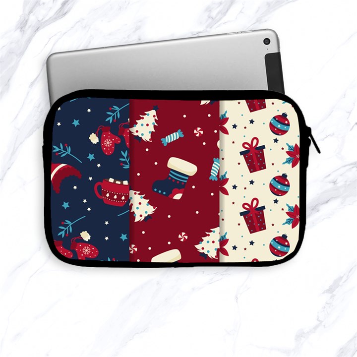 Flat Design Christmas Pattern Collection Art Apple iPad Mini Zipper Cases