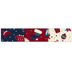 Flat Design Christmas Pattern Collection Art Large Premium Plush Fleece Scarf 