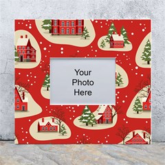 Christmas New Year Seamless Pattern White Wall Photo Frame 5  X 7  by Ket1n9