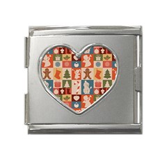 Cute Christmas Seamless Pattern Vector  - Mega Link Heart Italian Charm (18mm) by Ket1n9