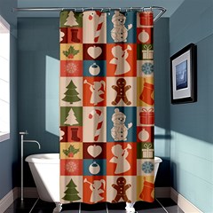 Cute Christmas Seamless Pattern Vector  - Shower Curtain 36  X 72  (stall)  by Ket1n9