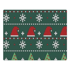 Beautiful Knitted Christmas Pattern Premium Plush Fleece Blanket (large)