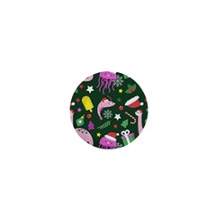 Dinosaur Colorful Funny Christmas Pattern 1  Mini Buttons by Ket1n9