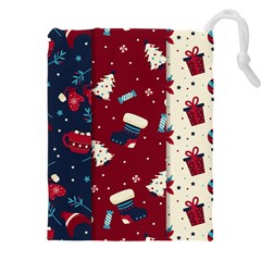 Flat Design Christmas Pattern Collection Art Drawstring Pouch (4xl) by Ket1n9