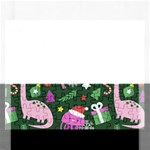 Dinosaur Colorful Funny Christmas Pattern Rectangular Jigsaw Puzzl Front