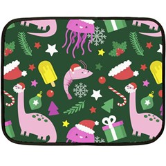 Dinosaur Colorful Funny Christmas Pattern Fleece Blanket (mini)