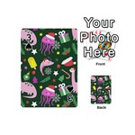 Dinosaur Colorful Funny Christmas Pattern Playing Cards 54 Designs (Mini) Front - Spade3