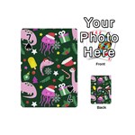 Dinosaur Colorful Funny Christmas Pattern Playing Cards 54 Designs (Mini) Front - Spade7