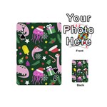 Dinosaur Colorful Funny Christmas Pattern Playing Cards 54 Designs (Mini) Front - SpadeJ