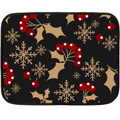 Christmas Pattern With Snowflakes Berries Two Sides Fleece Blanket (mini) by Ket1n9