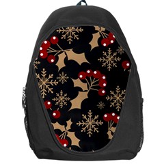 Christmas Pattern With Snowflakes Berries Backpack Bag by Ket1n9