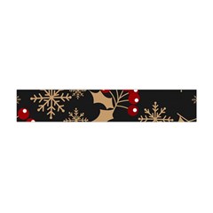 Christmas Pattern With Snowflakes Berries Premium Plush Fleece Scarf (mini) by Ket1n9