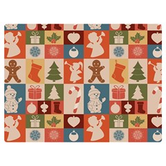 Cute Christmas Seamless Pattern Vector  - Two Sides Premium Plush Fleece Blanket (extra Small) by Ket1n9