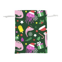 Dinosaur Colorful Funny Christmas Pattern Lightweight Drawstring Pouch (s) by Ket1n9