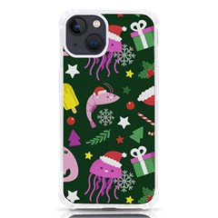 Dinosaur Colorful Funny Christmas Pattern Iphone 13 Tpu Uv Print Case by Ket1n9